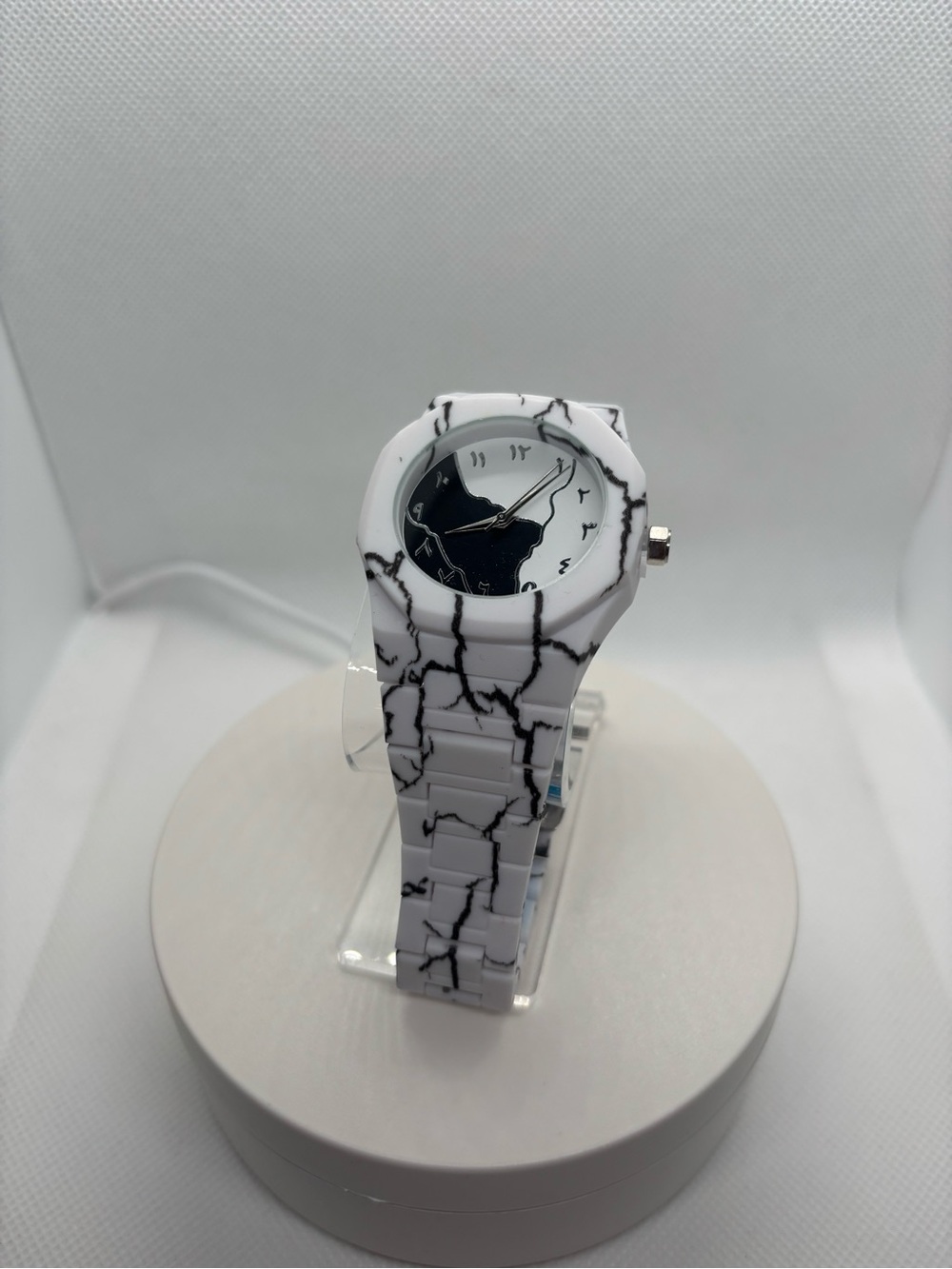 White Marble Pattern 3D Printed Wrist Watch - Quartz